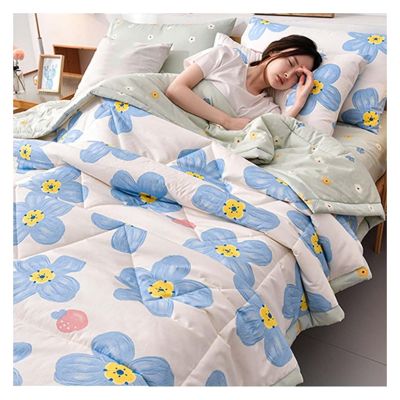 MCOSU Quilted Bedspread Throw King Size Double Single Air-Conditioning Quilts for All Season Lightweight Embossed Pattern Quilt Coverlet Comforter Set, Reversible Bedding Set(Color:J,Size:39x59in)