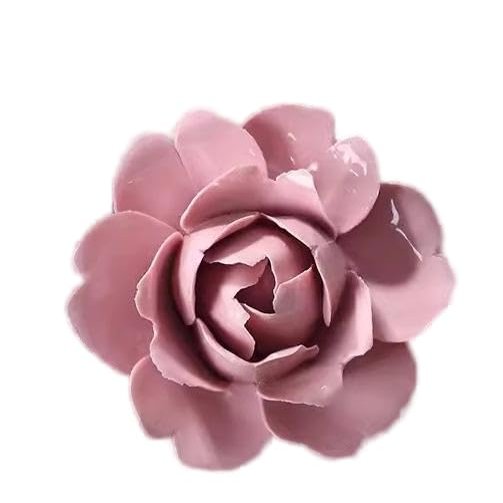 AMERRY Camellia,2.76"" Ceramic Dcor Flowers Wall Art,3D Wall Hanging DecorativeHandmade 3D Wall Art Hanging Sculpture Porcelain Flower Wall Dcor for HomeHallwayLiving RoomBedroomOffice (Pink)