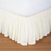 Ivory Ruffled Bed Skirt Split Corners Queen Size 32 Inch Drop with Platform Three Sided Coverage with 820 Thread Count Egyptian Cotton Ruffled Gatherd Bed Skirt view 1
