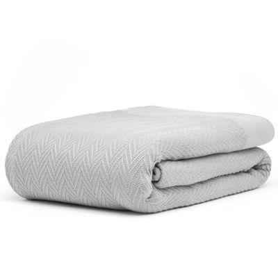 9Threads 100% Cotton Herringbone Weave Blankets, 108"X90" King,Throw Blanket for Bed,All Season Cotton Blanket, Cozy Blanket,Throws Bed Blanket, Throw Blanket for Couch,Modern Home Decor -Light Grey