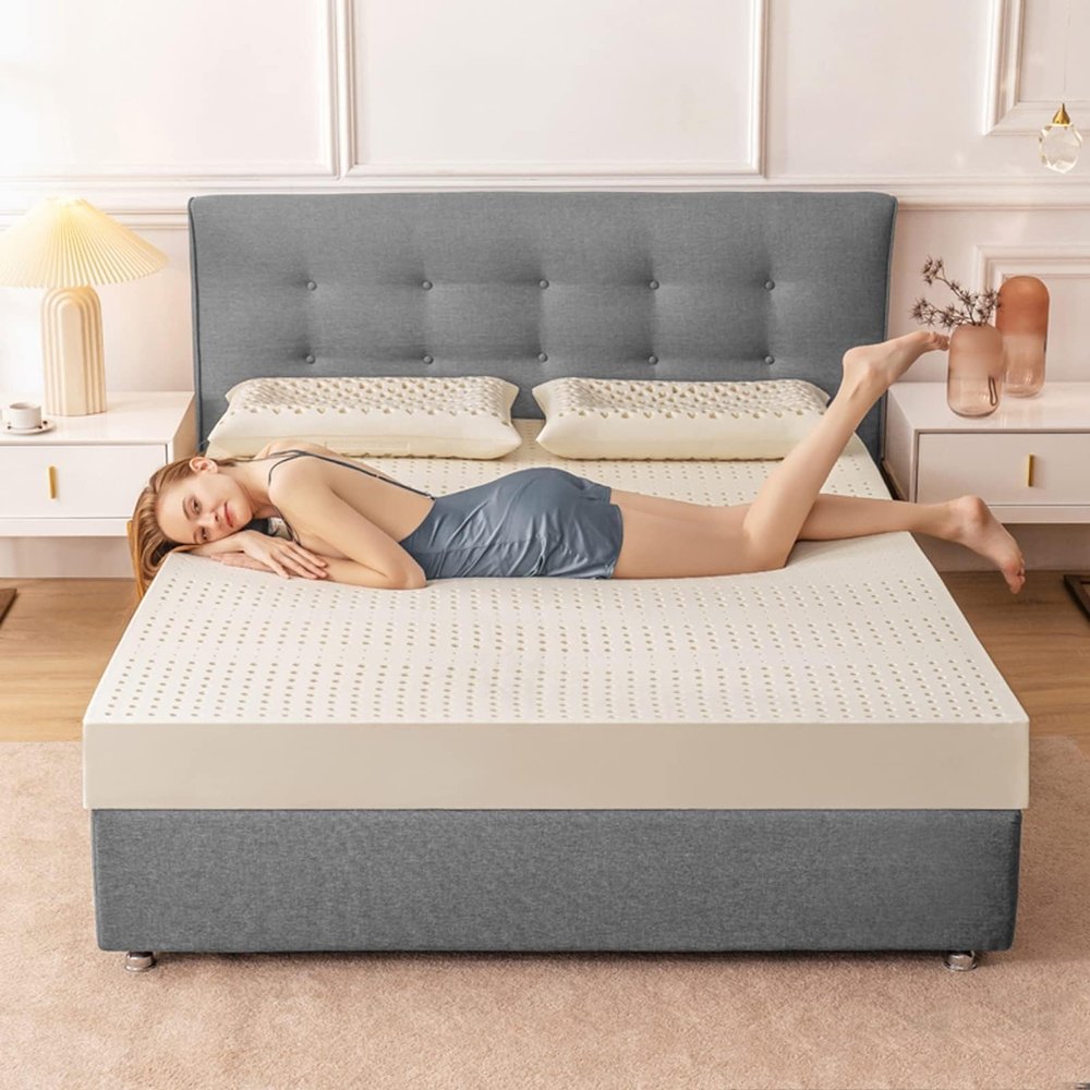 BIRJXVTO 100% Natural Latex Mattress,Washable Natural Latex Mattress Imported Natural Rubber Pure Mattress,Honeycomb Pore Ventilation,Latex Mattress,7.5cm,120x190cm