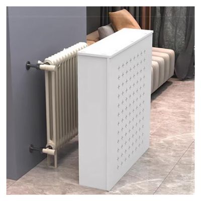 White Waterproof Four Side Heater Sheltering Decorative Cover - 24 27 30 36 39 40 47 inch Tall for Home/Apartment/Office - Against The Wall Radiator Cover Cabinet Shelf