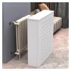 White Waterproof Four Side Heater Sheltering Decorative Cover - 24 27 30 36 39 40 47 inch Tall for Home/Apartment/Office - Against The Wall Radiator Cover Cabinet Shelf view 1
