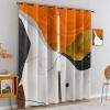 Abstract Art Geometric Background Curtains for Bedroom, Watercolor Orange Black Graffiti Texture Blackout Drapes, Thermal Insulated Grommet Curtain Drapes Set of 2 Panels (31.5"W x 63"L ) x 2 view 2