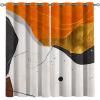 Abstract Art Geometric Background Curtains for Bedroom, Watercolor Orange Black Graffiti Texture Blackout Drapes, Thermal Insulated Grommet Curtain Drapes Set of 2 Panels (31.5"W x 63"L ) x 2 view 3