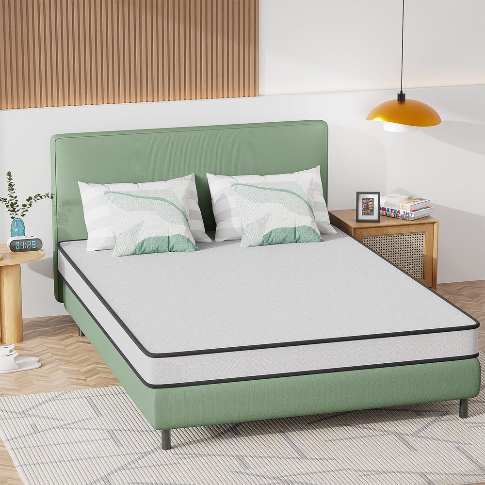 Dopinmin 10 Inch Mattress with Innerspring and Foam/CertiPUR-US Certified Medium Firm Spring Mattress/in a Box/Cool Sleep Pressure Relief,Full