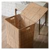 GTEFSWS Trash Cans Trash Can Woven Basket Wastebasket Rectangular Garbage Container Bin with Handles for Bathrooms, Home Offices Recycle(Size:Dark Brown) view 3