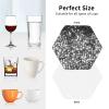 Coasters for Drink Leather Coasters Set of 4 high Definition Coffee Cup Mat Hexagon Tabletop Protection Mat for Bar Decorate Cup pad for Coffee Table Kitchen Dining Room view 4
