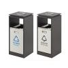 GLigeT Garbage Cans Stainless Steel Top Ashtray Trash Can Hotel Trash Can Hotel Elevator Entrance Ashtray Outside Trash Bin(Color:A-05A) view 4