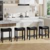 Furniliving Bar Stools Set of 4, 25.7 inch Counter Height Bar Stools,Upholstered Kitchen Barstools with Solid Wooden Legs, Saddle Stools for Kitchen Island, Bar, Cafe, Black view 2