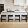 Furniliving Bar Stools Set of 4, 25.7 inch Counter Height Bar Stools,Upholstered Kitchen Barstools with Solid Wooden Legs, Saddle Stools for Kitchen Island, Bar, Cafe, Black view 4