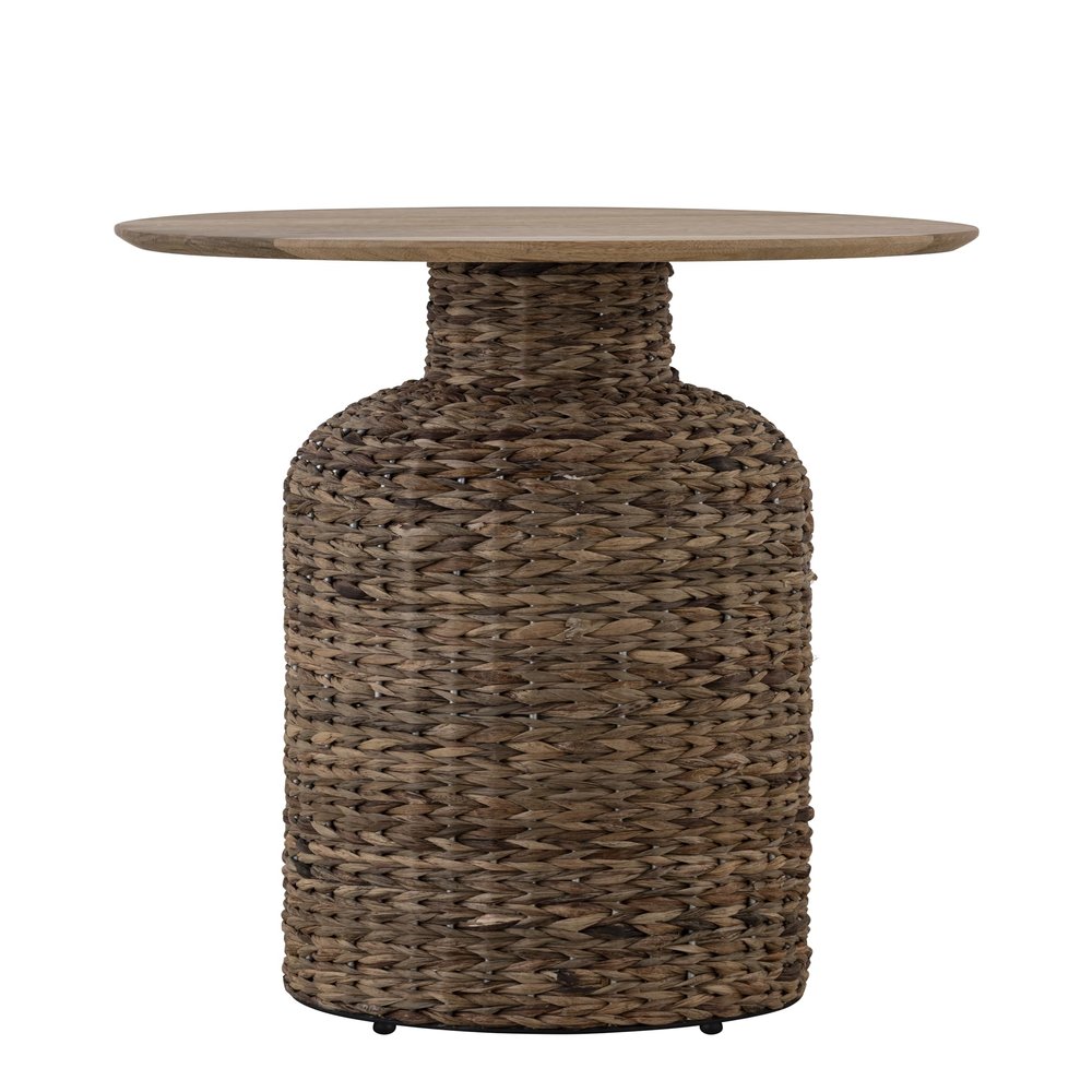 Canarm MANU Natural Wood and Seagrass Side Table, Brown