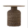 Canarm MANU Natural Wood and Seagrass Side Table, Brown view 1