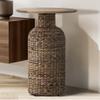 Canarm MANU Natural Wood and Seagrass Side Table, Brown view 2