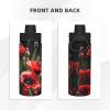 Beautiful Red Poppy Flower Print 18 Oz Stainless Insulation Water Bottle,Sports Bottle, For Workout And Sports view 3