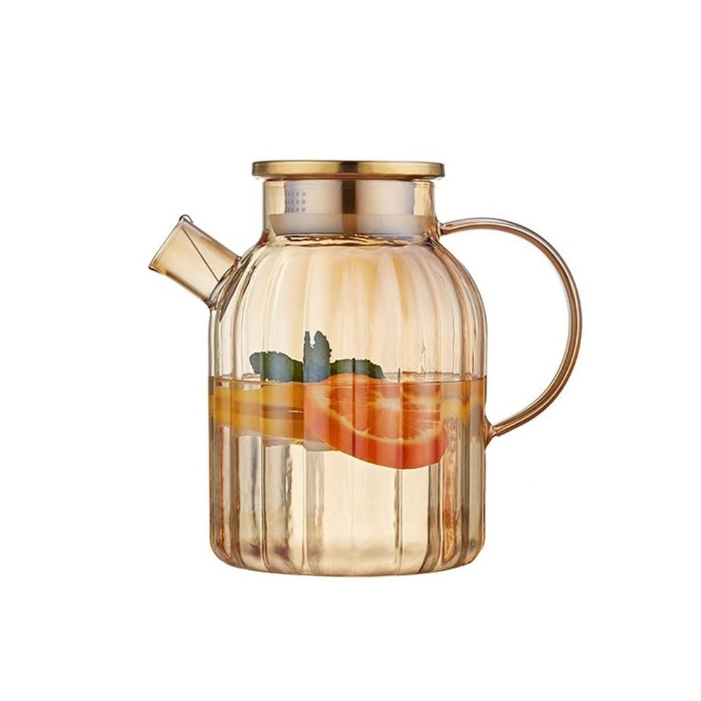 BABETRUE Cold Water Kettle Cold Kettle Glass Kettle Large Capacity Household Teapot Juice Summer Ice Drinking Kettle Water Kettle