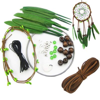 RYZGOJV DIY Dream Catcher Craft Kit Catch Your Dream Kill Time Toy Gifts-Green