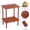 Apicizon 2 Tier End Table Set of 2, Small Side Table with Solid Wood Legs, Boho Bedside Table with Storage Shelf, Nightstand for Small Spaces, Bedroom, Living Room, Entryway, Vintage Brown view 3