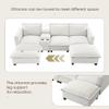 JURMALYN Modern 109" L-Shape Sectional Sofa, Beige Chenille, USB Charging, Cup Holder, Storage, Cloud Couch for Living Room, 4 Seater view 4