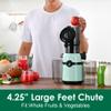 Cold Press Juicer Machines,Fretta Slow Masticating Juicer Machines with 4.25" Large Feed Chute,Fit Whole Fruits & Vegetables Easy Clean Self Feeding,High Juice Yield,BPA Free (Blue) view 3