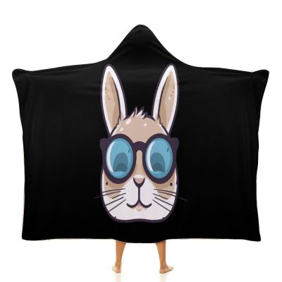 Bunny Rabbit Wearable Hooded Blanket Warm Cozy Blanket Oversized Throw Cape for Bed Sofa 60"x80"