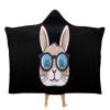 Bunny Rabbit Wearable Hooded Blanket Warm Cozy Blanket Oversized Throw Cape for Bed Sofa 60"x80" view 1