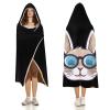 Bunny Rabbit Wearable Hooded Blanket Warm Cozy Blanket Oversized Throw Cape for Bed Sofa 60"x80" view 3