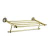 Beautiful in-Wall Brass Golden Bathroom Accessories Set Decorative Flower Ceramic Bathroom Sets Soap Holder Towel Shelf,1 view 4