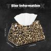 Tissue Box Cover Double Sided Leather for Desk Home spa Office Bathroom, Bedroom Vanity Countertop Night Stands Desk Car Leopard Pattern Printing view 4