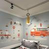 Transportation Firetruck Wall Decal for Kids Room - Pastel Emergency Vehicle Wall Stickers - Firefighter Vehicles Peel and Stick Wall Art Decals for Boys Bedroom Baby Nursery Wall Decals, Waterolor view 4