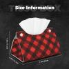 Tissue Box Cover Double sided leather for Desk Home spa Office Bathroom, Bedroom Vanity Countertop Night Stands Desk Car red black buffalo check plaid pattern Printing view 4