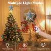 Lewondr Christmas Star Tree Topper, Metal Frame Tree Topper Star with 15 Warm Light Beads, USB Powered & Remote Control Tree Topper with Lights 6H Timer, Xmas Tree Decor for Holiday Home Decoration view 2