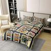 Cartoon City Map 100% Cotton Comforter Cover Full Vehicle Transport Duvet Cover for Kids Boys Girls Town House Building Quilt Cover Road Traffic Themed Bedding Set with 2 Pillowcases,No Comforter view 3
