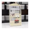 MEBSJY Newspaper Racks zine Stand Newspaper Racks Floor-Standing zine Racks Vertical hure Stand Wooden zine Display Holder Newspaper Holder with Five Newspaper Clipsr view 1