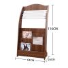 MEBSJY Newspaper Racks zine Stand Newspaper Racks Floor-Standing zine Racks Vertical hure Stand Wooden zine Display Holder Newspaper Holder with Five Newspaper Clipsr view 2