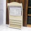MEBSJY Newspaper Racks zine Stand Newspaper Racks Floor-Standing zine Racks Vertical hure Stand Wooden zine Display Holder Newspaper Holder with Five Newspaper Clipsr view 4