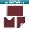 Bathroom Rugs Sets 3 Piece, Extra Soft Absorbent Chenille Bath Rugs, Non Slip Rubber Backing Machine Washable Quick Dry Bath Mats for Bathroom Floor, Tub, Shower, Home Decor Accessories, Burgundy view 4