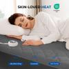 Heated Mattress Pad King Size Quilted Zone Heating Electric Bed Warmer Comfort Heat Mattress Pad Cover Dual Controller10 Heat Setting | 1-12 Hours Auto Shut Off | with 8-21 Inch Deep Pocket Gray view 3