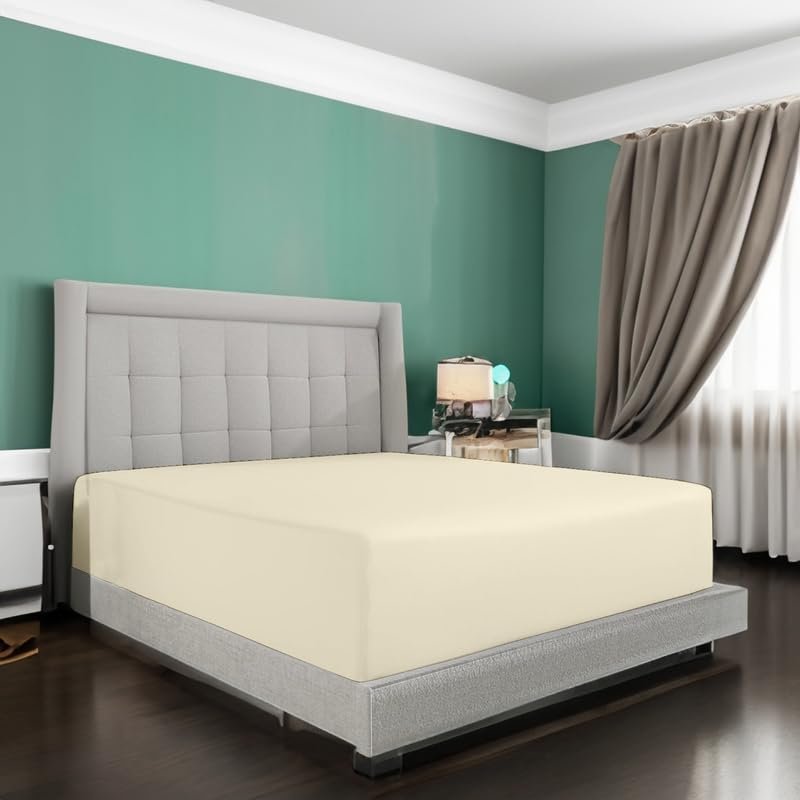 100% Egyptian Cotton Full Fitted Sheet, 16 inch Drop Pocket | High Thread Count Ultra Soft Luxury & Breathable Fitted Bedsheet Perfect for Hotel, Bedroom | 54inch x 75inch by Gorayoo