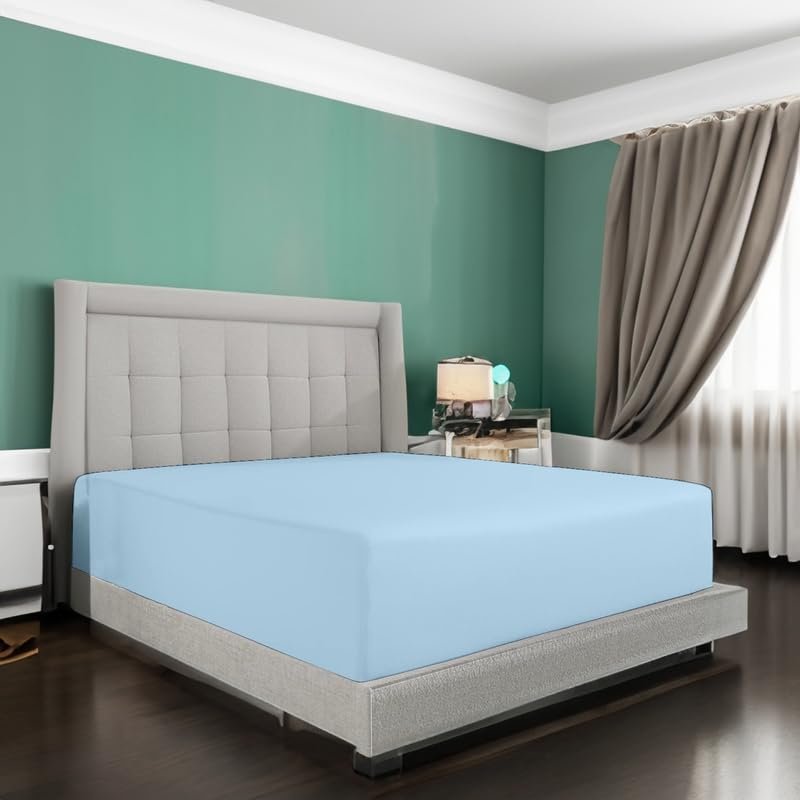 100% Egyptian Cotton King Fitted Sheet, 16 inch Drop Pocket | High Thread Count Ultra Soft Luxury & Breathable Fitted Bedsheet Perfect for Hotel, Bedroom | 78inch x 80inch by Gorayoo