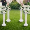 4Pcs Wedding Roman Column Pillars Set Wedding Landscaping Roman Pillar Event Decorative Column for Wedding Party Gardens, Patios Courtyards Churches Decor, White view 2