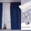 Curtain Double Tracks Ceiling Mount Curtain Rail Ultra Thin Aluminium Curtain Rod for Living Room Bedroom Room Divider 120/170/250/300/480/500cm(Carbonizedcolor:Black,Size:4 FT) view 2