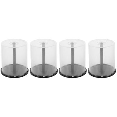 4Pcs CD/DVD Cake Box Spindle: Transparent Plastic CD Storage Holder with 100 Disc Capacity DVD Storage Case for Home Office Bar Collection