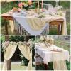 30 Pcs Ivory 10FT Cheesecloth Table Runner 23"x120" Boho Gauze Table Runner Romantic Cheese Cloth Table Runners Rustic Sheer Runner for Wedding Arch Bridal Baby Shower Birthday Party Anniversary Dcor view 3