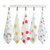 FHECHIUDE Cotton Gauze Square Towel, Face Towel, Children's Towel, Saliva Towel, 2525 cm, Maillard Floral view 2