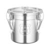 304 Stainless Steel Airtight Canister, Rice Cereal Grain Canisters Container, 6/12/21/33/48 Liters Food Bean Flour Oil Sugar Milk Cookie Storager Bucket w/Handles & Lid for Household Kitchen (6L) view 1