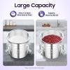 304 Stainless Steel Airtight Canister, Rice Cereal Grain Canisters Container, 6/12/21/33/48 Liters Food Bean Flour Oil Sugar Milk Cookie Storager Bucket w/Handles & Lid for Household Kitchen (6L) view 2