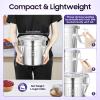 304 Stainless Steel Airtight Canister, Rice Cereal Grain Canisters Container, 6/12/21/33/48 Liters Food Bean Flour Oil Sugar Milk Cookie Storager Bucket w/Handles & Lid for Household Kitchen (6L) view 3