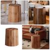 HOLIDYOYO Imitation Wood Grain Swing Lid Garbage Can Waste Bin with Flip Lid for Kitchen Bathroom Office Elegant Household Trash Can for Living Bedroom Multi-Scene Use view 4