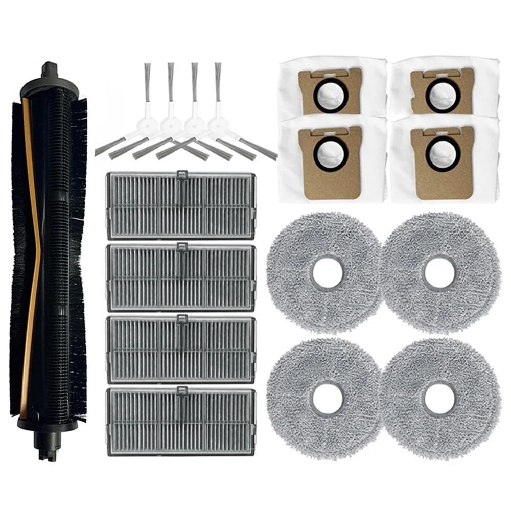 Generic 13 PCS Parts compatible with Xiaomi Mijia M30S D103CN Robot Vacuum Replacement Parts Main Side Brush Hepa Filter Mop Cloth Dust Bag Accessories, white